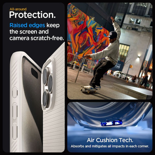 Spigen Liquid Air Back Cover Σιλικόνης Natural Titanium (iPhone 15 Pro)