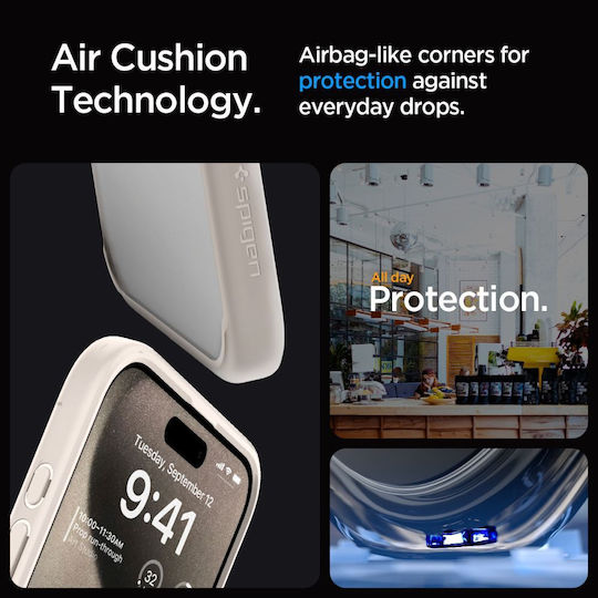 Spigen Ultra Hybrid Back Cover Plastic 2mm Natural Titanium (iPhone 15 Pro Max)