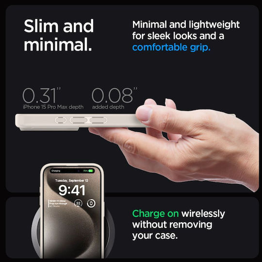 Spigen Ultra Hybrid Back Cover Plastic 2mm Natural Titanium (iPhone 15 Pro Max)