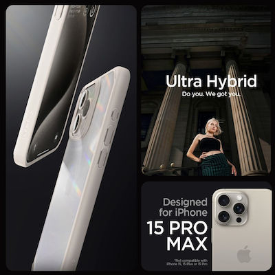 Spigen Ultra Hybrid Back Cover Plastic / Silicone Natural Titanium (iPhone 15 Pro)