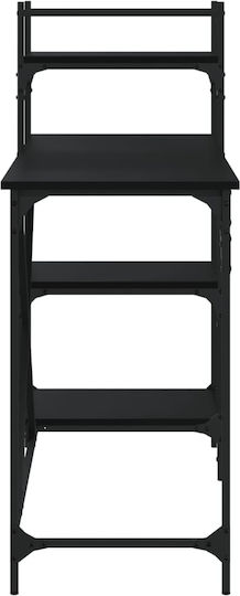 Desk Wooden Black with Metal Legs 120x47x109cm