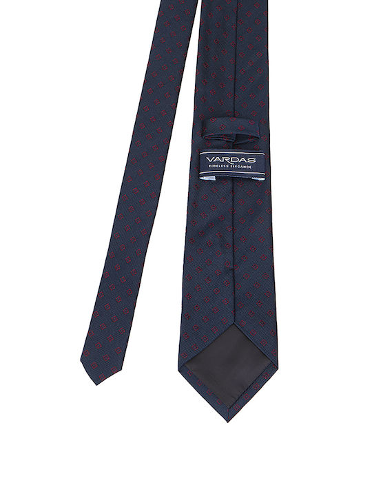 Vardas Men's Tie Silk Printed in Navy Blue Color