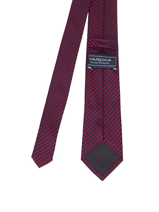 Vardas Ανδρική Γραβάτα Μεταξωτή με Σχέδια σε Μπορντό Χρώμα