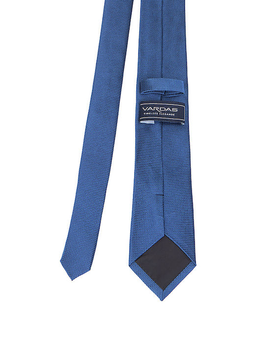 Vardas Ανδρική Γραβάτα Μεταξωτή με Σχέδια σε Μπλε Χρώμα
