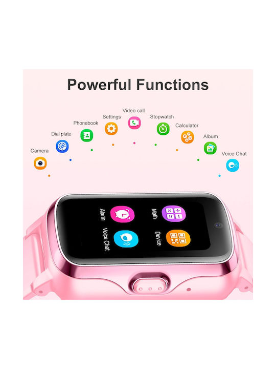 Wonlex Kids Smartwatch D37 with GPS and Rubber/Plastic Strap Pink