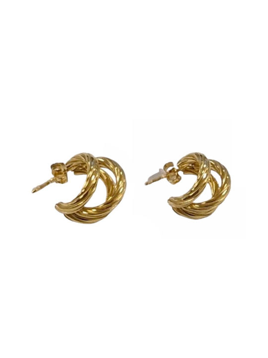 Tatu Moyo Earrings Hoops made of Steel Gold Plated