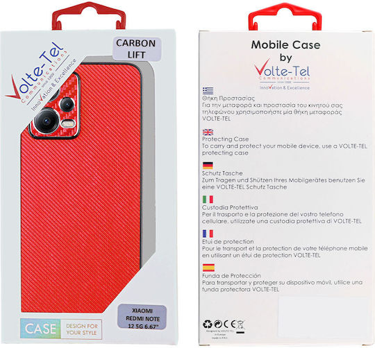 Volte-Tel Carbon Lift Back Cover Σιλικόνης Κόκκινο (Redmi Note 12 5G)