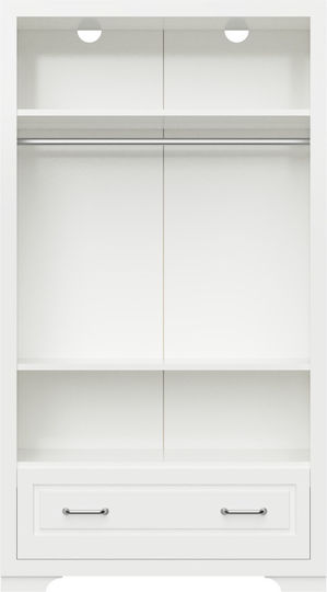 York Δίφυλλη Ντουλάπα Λευκή 100x54x179cm