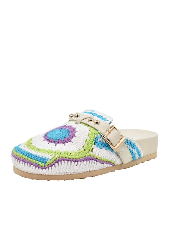 Fără toc Piele Mule Colorful-White
