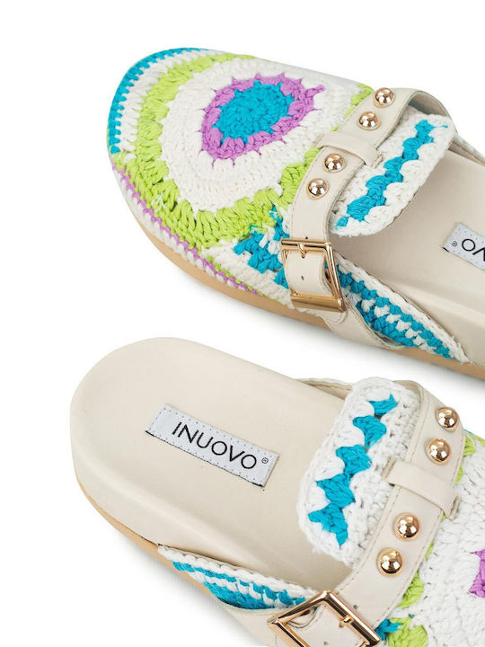 Fără toc Piele Mule Colorful-White
