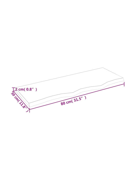 vidaXL Надеждна мивка Дърво 80x30cm Кафе