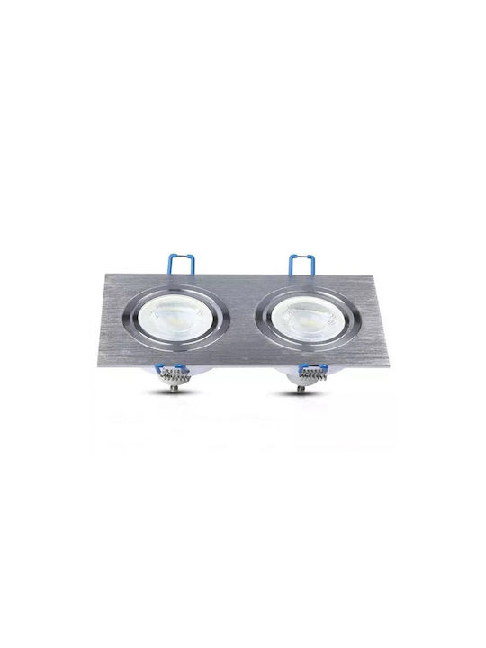 Aigostar Paralelogram Metalic Cadru pentru Spoturi GU10 Argintiu 17.3x9.1cm. 1buc Aigostar Paralelogram Metalic Cadru pentru Spoturi GU10 Argintiu 17.3x9.1cm. 1buc