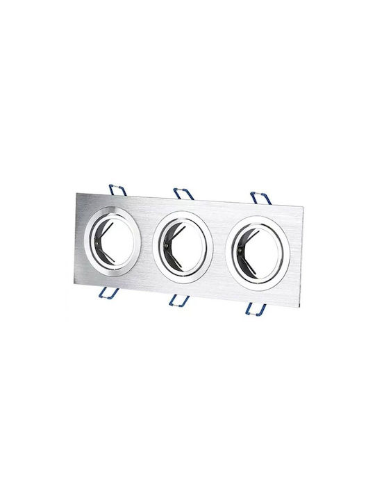 Aigostar Paralelogram Metalic Cadru pentru Spoturi GU10 Argintiu 25.5x9.1cm. 1buc Aigostar Paralelogram Metalic Cadru pentru Spoturi GU10 Argintiu 25.5x9.1cm. 1buc