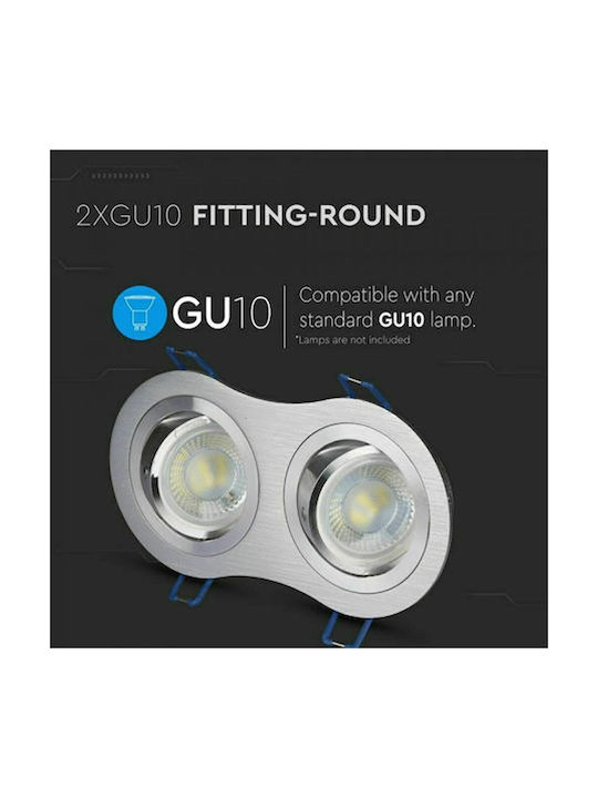 Aigostar Rectangle Metallic Frame for Spot GU10 Silver 17.3x9.1cm. 1pcs