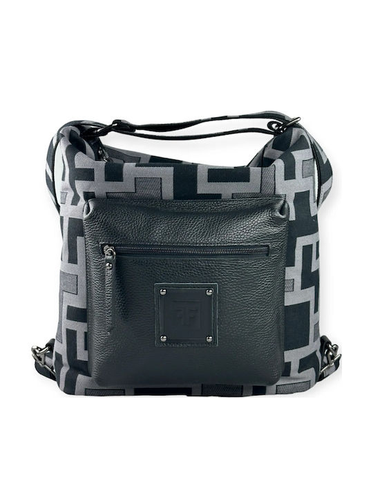 Leder Damentasche Schultertasche Schwarz
