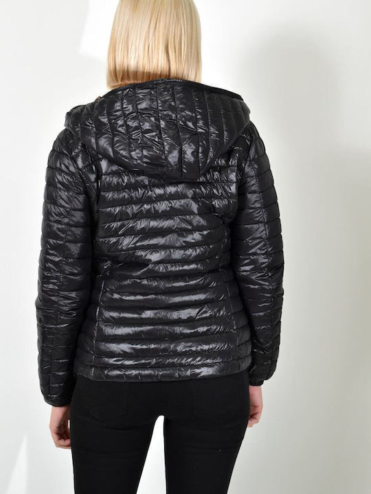 Women's Long Puffer Jacket for Winter Black
