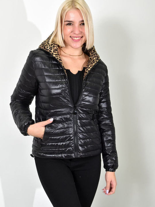 Women's Long Puffer Jacket for Winter Black