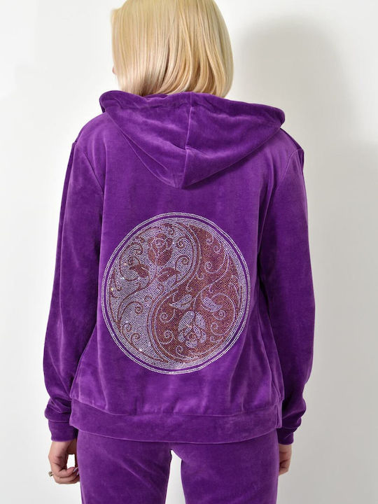 Yin Yang Jogginganzug Samt Purple