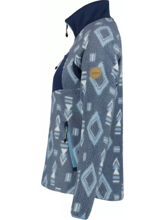 Women's Cardigan with Zipper Blue