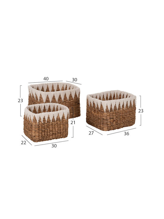 Decorative Basket Wicker with Handles Brown HomeMarkt