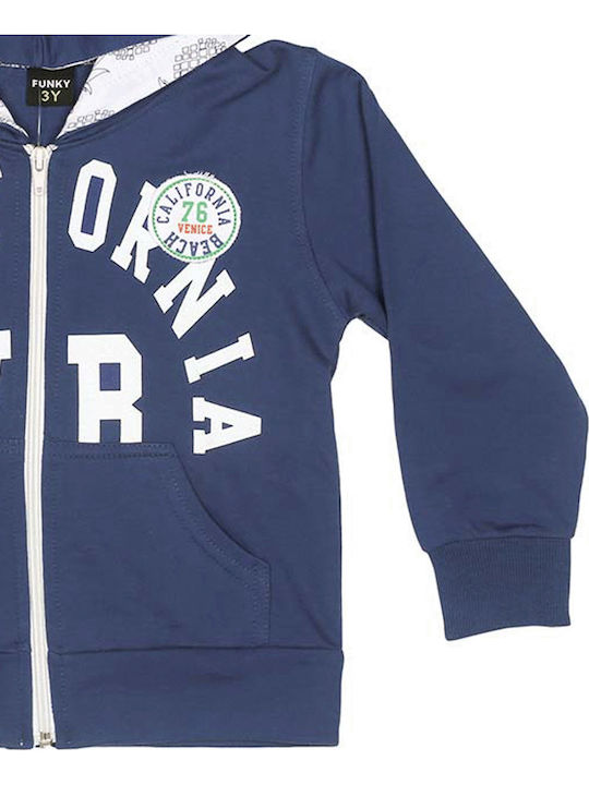 Kids Sweatshirt Cardigan with Hood Navy Blue