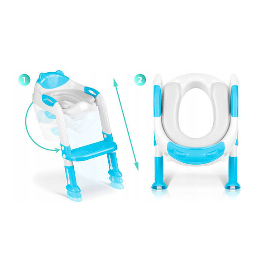 Ricokids Toddler Toilet Seat with Footrest and Handles Light Blue