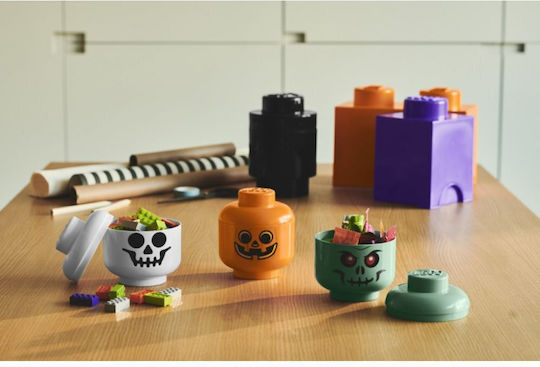 LEGO Children's Storage Box made of Plastic Storage Head Mini Orange 10.2x12x10.2cm 1pcs