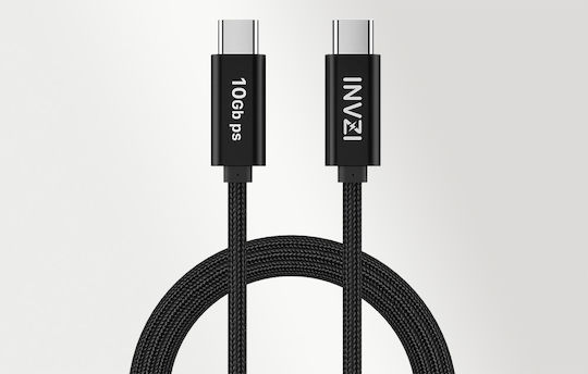 INVZI Braided USB 3.2 Cable USB-C male - USB-C 100W Black 2m