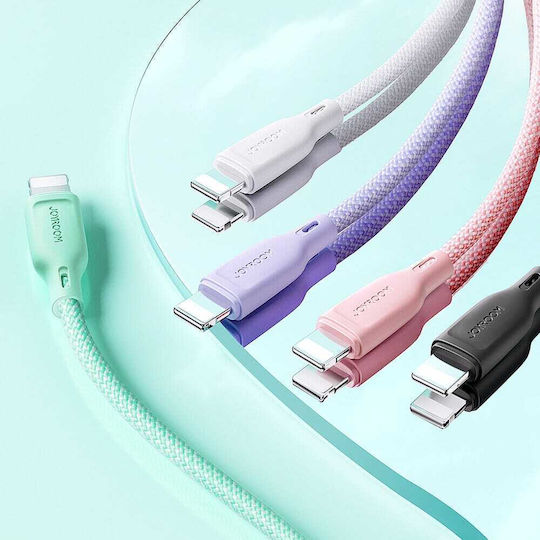 Joyroom Multi-Color Series Sa34-ac6 USB 2.0 Cable USB-C Male - USB-A 100W PD Green 1m