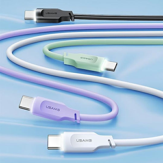 Usams US-SJ567 USB 2.0 Kabel USB-C männlich - USB-C 100W PD Lila 1,2m SJ567USB03