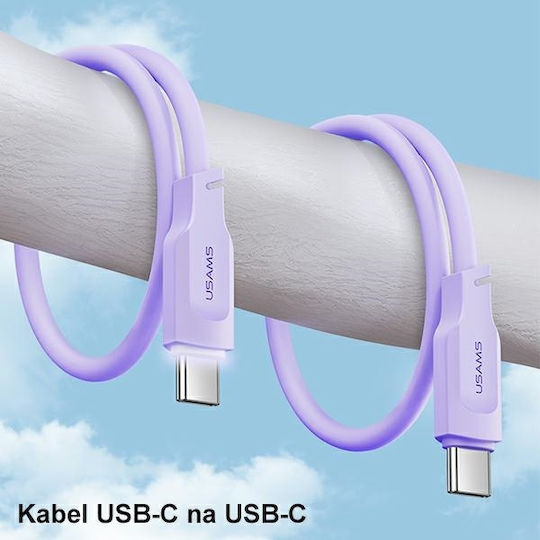Usams US-SJ567 USB 2.0 Kabel USB-C männlich - USB-C 100W PD Lila 1,2m SJ567USB03