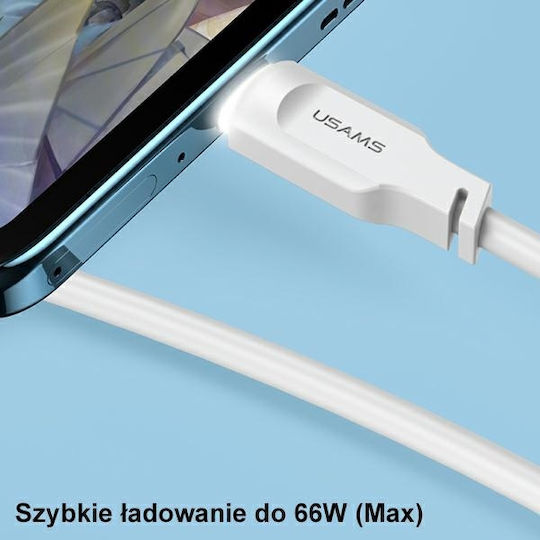 Usams US-SJ568 USB 2.0 Cable USB-C male - USB-A 66W White 1.2m (SJ568USB02)