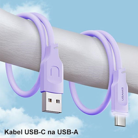 Usams US-SJ568 USB 2.0 Cable USB-C male - USB-A 66W White 1.2m (SJ568USB02)