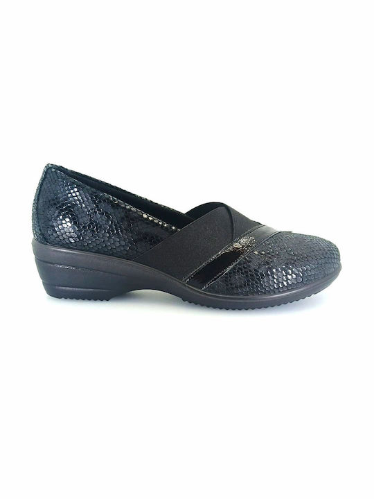 Imac Leder Anatomisch Damen Slip-Ons Schwarz