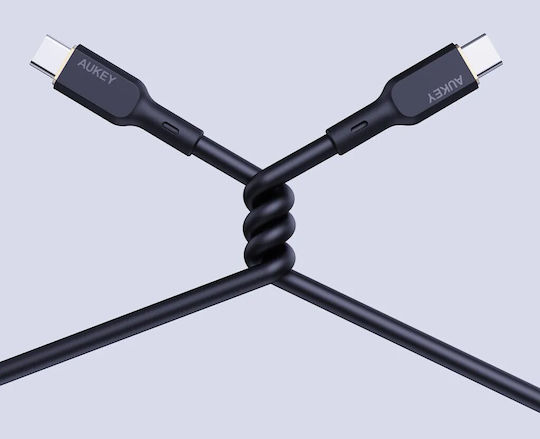 Aukey USB 2.0 Cable USB-C male - USB-C 100W PD Μαύρο 1m AKAUKKUCBSCC101