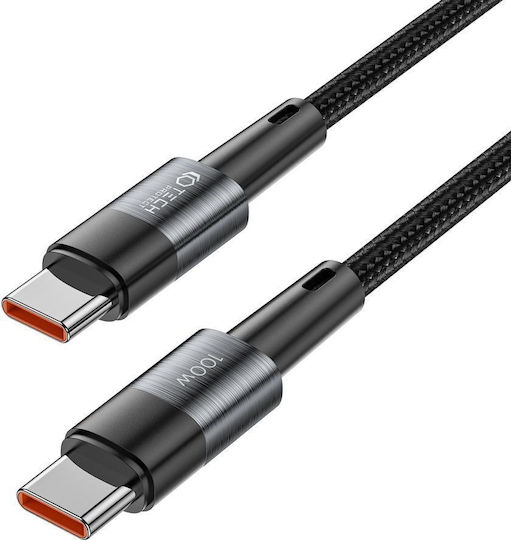 Tech-Protect Ultraboost Braided USB 2.0 Cable USB-C Male - USB-C 100W PD Gray 1m