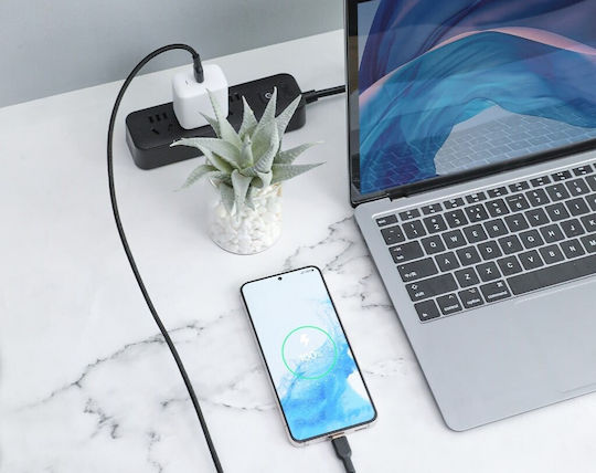 Aukey USB 2.0 Cable USB-C male - USB-C 60W PD Μαύρο 1.8m AKAUKKUCBNCC2BL