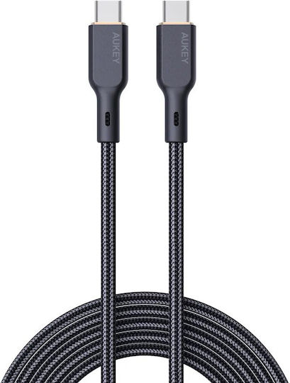 Aukey USB 2.0 Кабел USB-C Мъжки - USB-C 100W Захранване PD Черен 1.8м AKAUKKUCBKCC102
