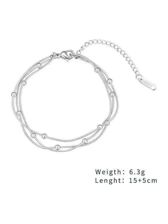 Charmy Γυναικείο Βραχιόλι Αλυσίδα από Ατσάλι 15cm