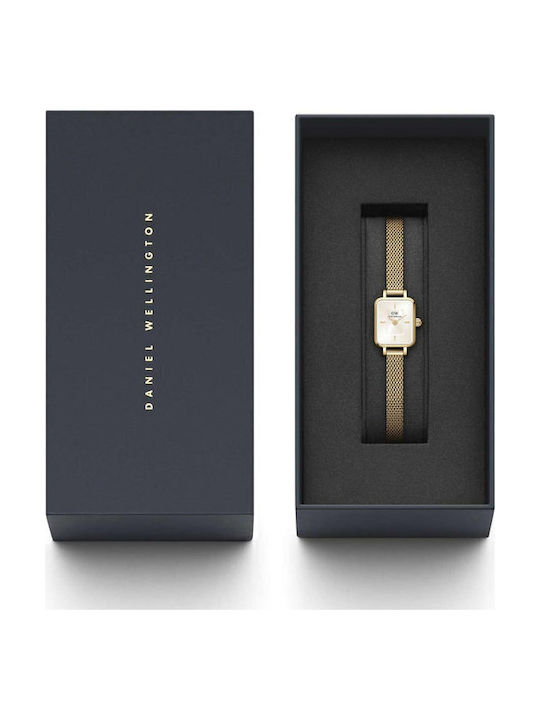 Daniel Wellington Quadro Women's Watch with Gold Metal Bracelet