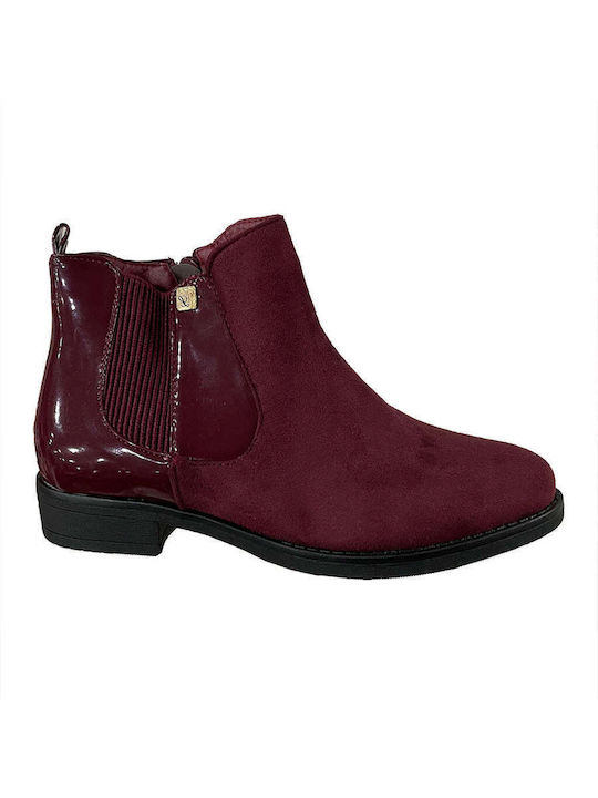 Ustyle Suede Women's Ankle Boots Burgundy