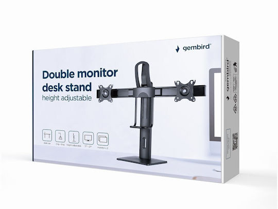 Gembird MS-D2-01 Επιτραπέζια Βάση για 2 Οθόνες έως 27"