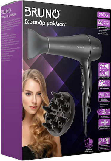 Bruno Hair Dryer with Diffuser 2200W