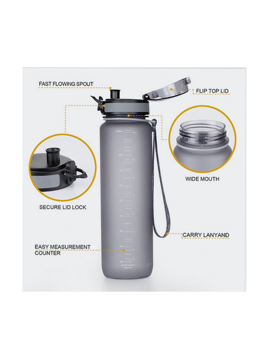 Uzspace Παγούρι Πλαστικό 500ml Μαύρο