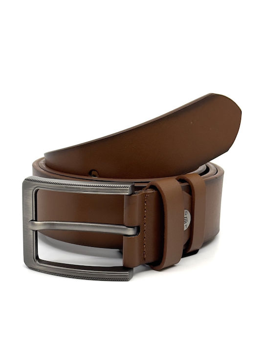 Wide Men's Belt Leather Brown