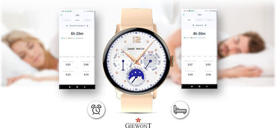 Giewont GW330 45mm Smartwatch με Παλμογράφο (Ροζ Χρυσό)