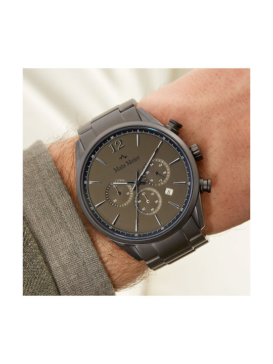 Mats Meier Uhr Chronograph Batterie in Gray / Gray Farbe