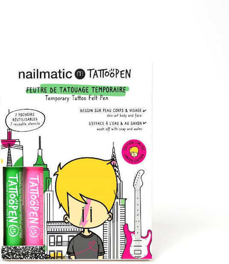 Nailmatic Skin Painting Set Tattoopen With Stencils New York By Jo Little Children's Makeup