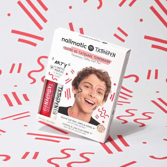 Nailmatic Set de pictură pe piele Tattoopen cu modele Arty Machiaj pentru Copii