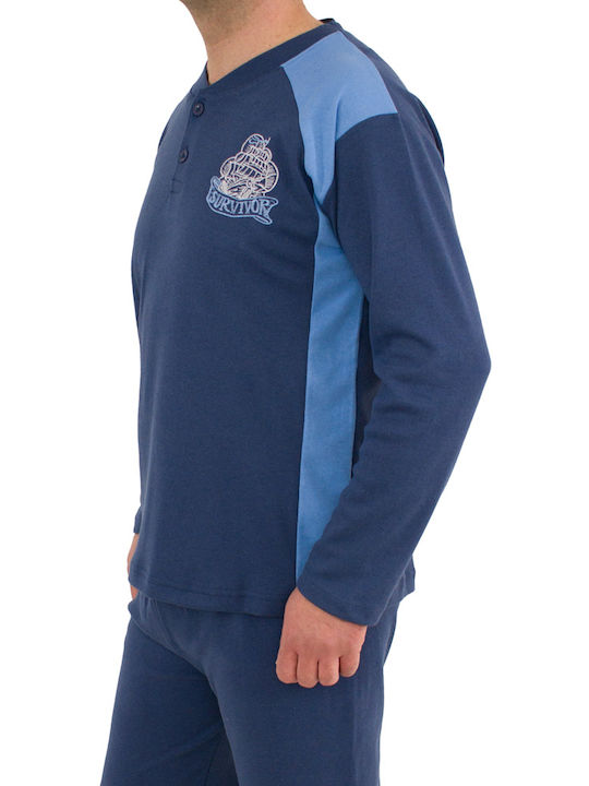 Rimoli Men's Winter Pajamas Set BLUE RAF